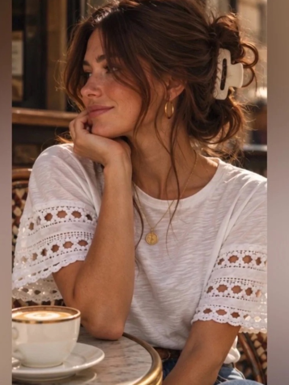 Sézane Hortense T-Shirt White Top S